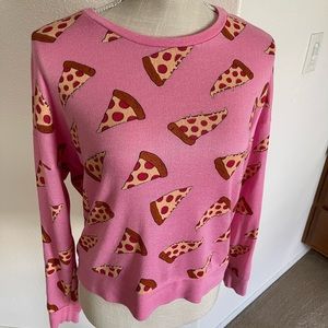 Forever 21 Pink Pizza Long Sleeve Pajama Shirt